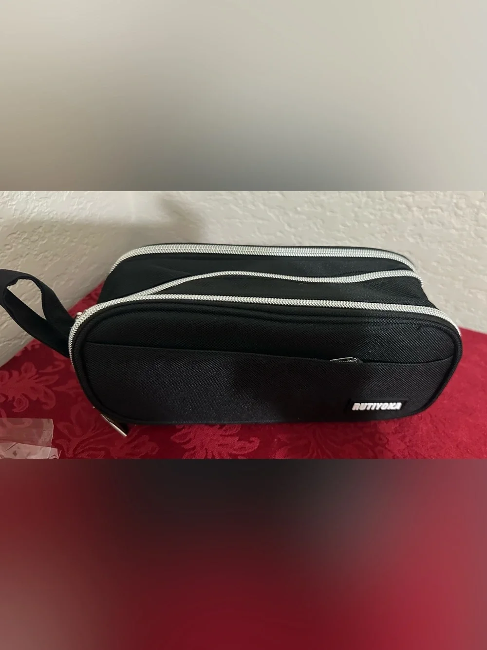 Black Dual-Zip Pencil Case